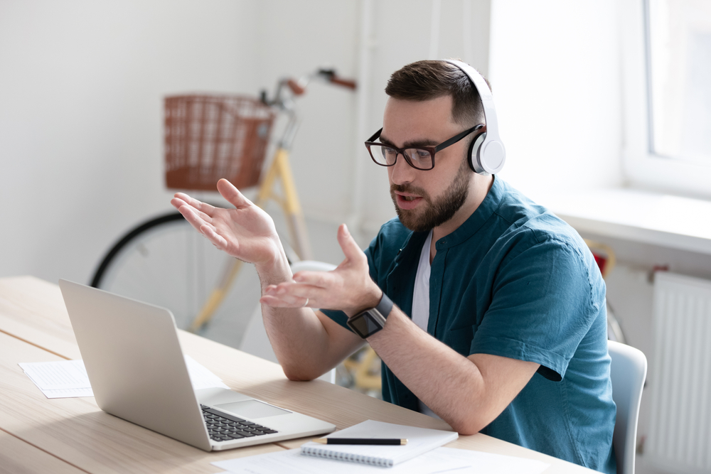 Man working remotely